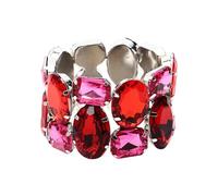 Limtula Stretchable Alloy Wedding with Colorful Sparkling Crystals Stone Ideal for Bridal Parties & Event Adjustable Metallic Statement