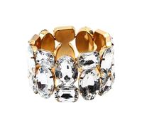 Limtula Stretchable Alloy Wedding with Colorful Sparkling Crystals Stone Ideal for Bridal Parties & Event Adjustable Metallic Statement