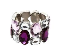 Limtula Stretchable Alloy Wedding with Colorful Sparkling Crystals Stone Ideal for Bridal Parties & Event Adjustable Metallic Statement
