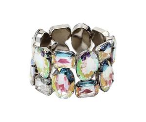 Limtula Stretchable Alloy Wedding with Colorful Sparkling Crystals Stone Ideal for Bridal Parties & Event Adjustable Metallic Statement