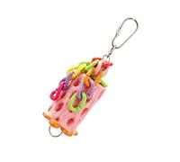 Limtula Strong Acrylic Bird Chewing Stone with Metal Hook for Parrots Cockatiels and Rodents to Trim Beaks Hanging Bird Accessory