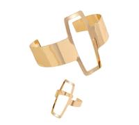 Limtula Stylish Alloy Geometric And Rings Set Adjustable Opening Jewelry Unique Finger For Multifuntional Wear Party