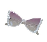Limtula Stylish Butterfly Frame Sunglasses with Pearls Embellishment for Daily Use Elegant Pearls Frame for Women Fashion Accessories