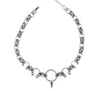 Limtula Stylish Gothic Horseshoe Pendant with Spikes Necklace 45cm Length for Everyday Outfits and Event Streetwear Fashion Jewelry