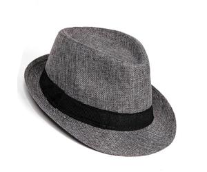 Limtula Stylish Panama Hat Sun Shield Foldable Design Beach Festival Men's Essential Foldable Straw Straw Hat for Barbecues Dark Grey