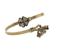 Limtula Stylish Square Brass Bangle with Sparkling Diamonds and Unique Pendants Adjustable Open Designs Wristband Vintage Copper