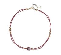 Limtula Stylish Two Tone Brown Bead Necklace Lightweight Sturdy Materials Party Accessory Jewelry Double Layer Brown Bead Necklace Geometric Pendant