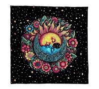 Limtula Sun Owl Pattern Astrology Tablecloth Tarots Divinations Altars Cloth Divinations Board Game Accessory Sun Owl Tarots Card Spiritual Deckcloth