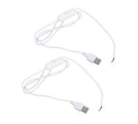 Limtula Switchable USB Power Cord 2 Pin Wire 22AWG, White 1.5M