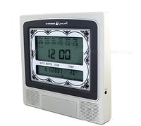 Limtula Table Prayer Desk Clock Automatic Digital Tabletop Clock Alarm Azan Time Prayer Temp Display LED Light Calendar Alarm Clocks for Bedrooms Kids for Heavy Sleepers with Bed Shaker with