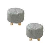 Limtula Textured Foot Stool Cover Set, Shell gray