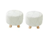 Limtula Textured Foot Stool Cover Set, White