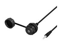 Limtula Threaded Panel Mount 3.5mm Connector Cable, A 0.25 METERS