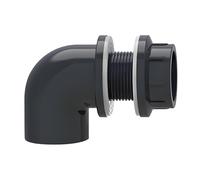 Limtula Threaded PVC Bulkhead Elbow Connector for Fish Tank, 32mm