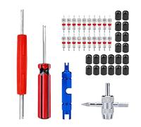 Limtula Tire Insert Service Set Metal French Pattern Air Nozzle Tools | Adapter Parts, Caps and Manual Pieces for Wheel Care, Garage Upkeep