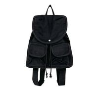 Limtula Trendy Multi Pocket Canvas Backpack For Women Solid Color Flap Drawstring Daypack For Work School And Travel Multiple Pocket