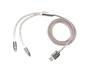 Limtula Type-C Routing Cable 1.3Meter for Home Desk Areas, Girly, D | Braided Split Construction, Metal Housings, and Flexible Accessory Links