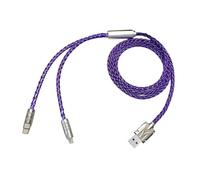 Limtula Type-C Routing Cable 1.3Meter for Home Desk Areas, Purple | Braided Split Construction, Metal Housings, and Flexible Accessory Links