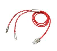 Limtula Type-C Routing Cable 1.3Meter for Home Desk Areas, Red | Braided Split Construction, Metal Housings, and Flexible Accessory Links