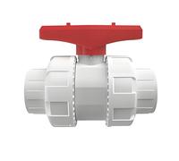 Limtula Union Aquarium Pipe Fitting with White Body, 25mm | Red Handle, Inline Control Piece for Rigid Fish Plumbing Routes