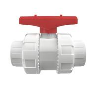 Limtula Union Aquarium Pipe Fitting with White Body, 50mm | Red Handle, Inline Control Piece for Rigid Fish Plumbing Routes