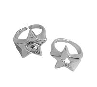 Limtula Unique Designs Hollow Star Rings Contemporary Star Rings, Silver