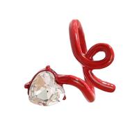 Limtula Unique Heart Adjustable Rings Hand Jewelry, Red
