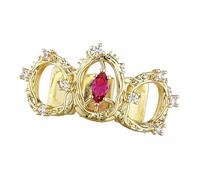 Limtula Unique Red Crystal Mouthpiece Grillzs Removable Tooth Cap Trendy Mouth Jewelry Designed for City Fashion Enthusiasts Gemstones Tooth Jewelry