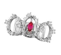 Limtula Unique Red Crystal Mouthpiece Grillzs Removable Tooth Cap Trendy Mouth Jewelry Designed for City Fashion Enthusiasts Gemstones Tooth Jewelry