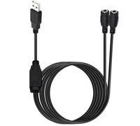 Limtula USB-a to Two Female Power Splitter Cable, C | 1m Y Connector Wire DC5521 5525 35135 Optional for Low-Voltage Device Wiring, ABS Housing, 3A