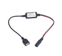 Limtula USB Power Conversion Cable | 16.1 Inch Length with 12-24V Input, 5-Volt 3A Output, Female 5.5x2.1mm and USB-a Connectors for Compact Routing
