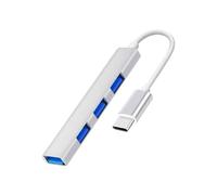 Limtula USB Splitter Cable Adapter, 4 in 1 USB C /, Silver TYPEC3.0 | Aluminum USB C / USB Splitter, 3xUSB2.0+1xUSB3.0 Data Transfer Docking Station for Keyboards