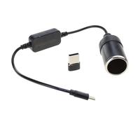 Limtula USB Type C 5V to 12V Car Socket Converter Cord for 10W, 30cm