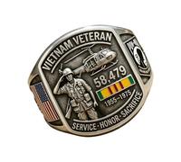Limtula Veterans Theme Dating Rings Adjustable Opening Rings Alloy Unique Finger Jewelry Suitable for Party and Daily Wear Vintage War Recognition Hoop