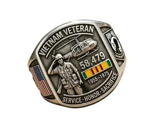 Limtula Veterans Theme Dating Rings Adjustable Opening Rings Alloy Unique Finger Jewelry Suitable for Party and Daily Wear Vintage War Recognition Hoop