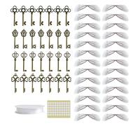 Limtula Vintage Skeleton Keys Flying for Charms with 28x Wings Realistic Effect for Room Wedding Party Decorat Flying Charms with Wings & Line Skeleton for Decoration