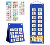 Limtula Visual Schedule Chart Kids Learning Materials Todder Daily Routine Chart 18+1 Pocket Double Side Visual Schedule Preschool Routine Sheet
