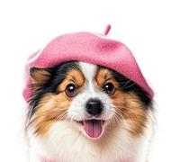 Limtula Warm Pet Berets Hat with Drawstring Cord Prevents Slipping Popular Wool Hat for Small Breeds Cats Party Props Pet Accessory