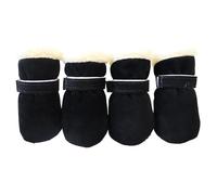 Limtula Warm Pet Shoes, 4pc Thick Windproof, Anti-slip Booties, Black L