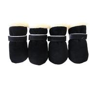Limtula Warm Pet Shoes, 4pc Thick Windproof, Anti-slip Booties, Black M | Super Warm Thicken, Anti-slip, No-slip, Sock Booties, Casual Walking, Cute Dog Booties, Cats Pets, Paws Care