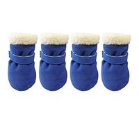 Limtula Warm Pet Shoes, 4pc Thick Windproof, Anti-slip Booties, Blue XL