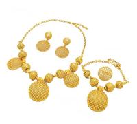 Limtula Wedding Jewelry Set Sparkling Gold Color Necklace Earrings Set for Bride and Fashion Enthusiasts Elegant Bridal Accessories