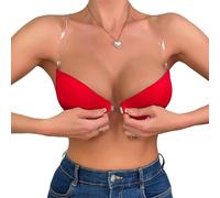 Limtula Women's Invisible Bra for Backless Dresses Detachable Transparent Straps Front Hook Closure Push Up Underwire Padded Women's Backless Transparent Strap