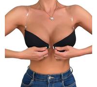 Limtula Women's Invisible Bra for Backless Dresses Detachable Transparent Straps Front Hook Closure Push Up Underwire Padded Women's Backless Transparent Strap