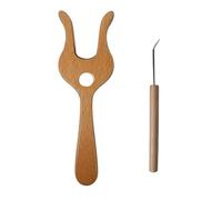 Limtula Wood Knitting Fork Bent Tip Needle Set Ergonomic Grip for Knitters Crocheters Braiding Knitting Braiding Tool Maker