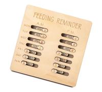 Limtula Wooden Dog Feeding Reminder Chart with Paws Prints Easy Sliding Control for Daily Schedules in Busy Household Wooden Pet Chart
