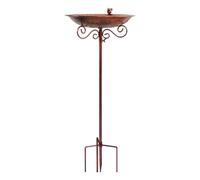 Limtula Yard Accent Bird Bath Stake Metal Garden Bowl Decorative Scrollwork for Patio Planter Border Display Areas Metal Bird Bowl Stake Garden Decor Raised Feeder Bath Patio Yard Flower Bed Outdoor