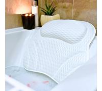Limux Luxury Bath Pillow Cushion Ergonomic pillow with 4D Air Mesh Technology and 6 Suction Cups Helps Support Head Neck Back Shoulder Fits All Bathtub Hot Tub and Home Spa UK brand