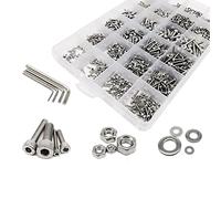 lin 400/2100pcs M1.6 M2 M2.5 M3 M4 M5 304 Stainless Steel Hexagon Hex Socket Cap Head Screw Bolt Nut Washer Set Assortment Kit going (Color : Set D 2100pcs)