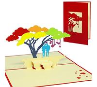 LIN - Pop Up 3D Greeting Card for a Same-sex wedding, Two men under a rainbow tree, handmade, (#206)